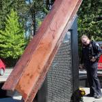 A steel beam from the World Trade Center in New York City stands as a memorial site outside Fire Station 64 in Federal Way. Mirror file photo