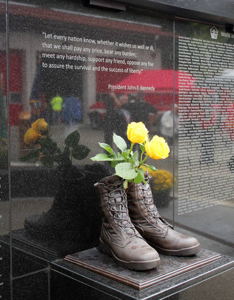 Part of South King Fire and Rescues memorial honoring those who lost their lives on 9/11. Olivia Sullivan/staff photo