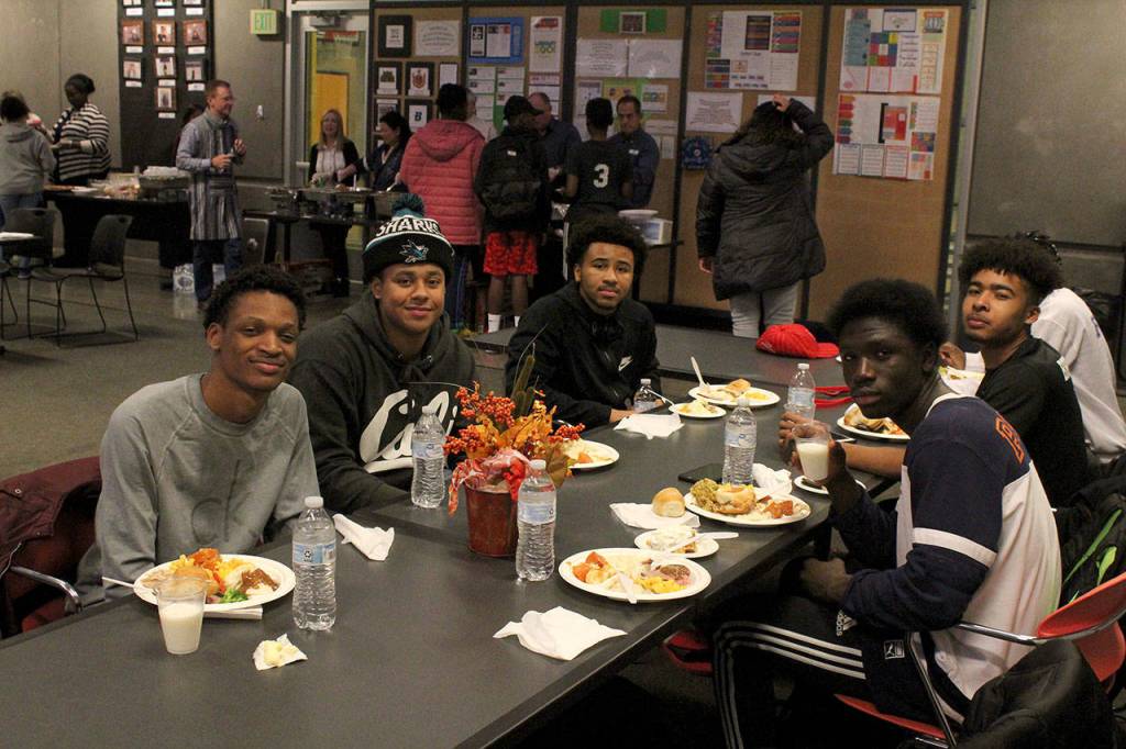 Federal Way Boys & Girls Club Thanksgiving dinner attendees. Olivia Sullivan/staff photo