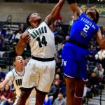Auburns Isaiah Dunn and Federal Ways Jaden McDaniels battle for a rebound during NPSL Olympic Division play Thursday night. RACHEL CIAMPI, Auburn Reporter