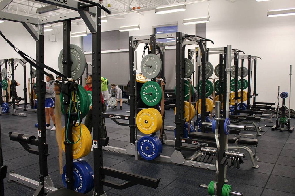 Federal Way High School weight room. Olivia Sullivan/staff photo
