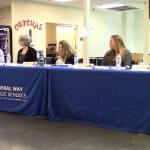 Admissions officers from seven colleges and universities recently participated in a panel regarding the Federal Way Public Schools grading system. Photo courtesy of FWPS