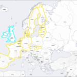 Microsoft has expanded their AccountGuard service to 12 new European Countries. Yellow: European countries already protected. Blue: European countries now protected. (Source: Wikimedia Commons)