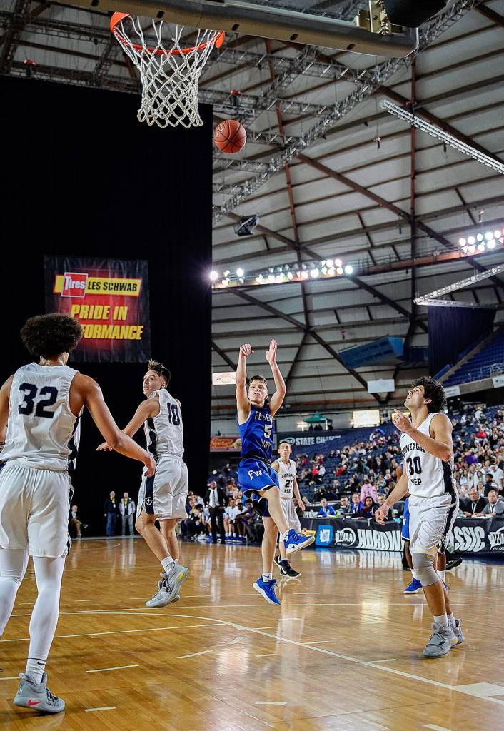 Federal Way junior Bradley Graham takes a shot at Fridays game. Photo courtesy of Senad Tiric