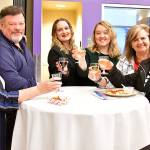 (Left to right) Greater Federal Way Chamber of Commerce CEO Becca Martin, Abbe Winery sommelier Dainis Svarcs, chamber membership and community relations manager Rachel Porter, Mirror reporter Haley Donwerth, Mirror sales representative Linda Staples and community volunteer Janice Seibenaler make a toast to Federal Ways finest. Photo courtesy of Bruce Honda