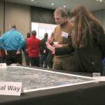 Residents had the opportunity to provide written comments about the potential Sound Transit OMF sites during the Federal Way open house March 12. Haley Donwerth/staff photo