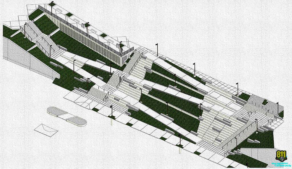 A rendering of what the downtown staircase will look like once its completed. Rendering courtesy of Tyler Hemstreet