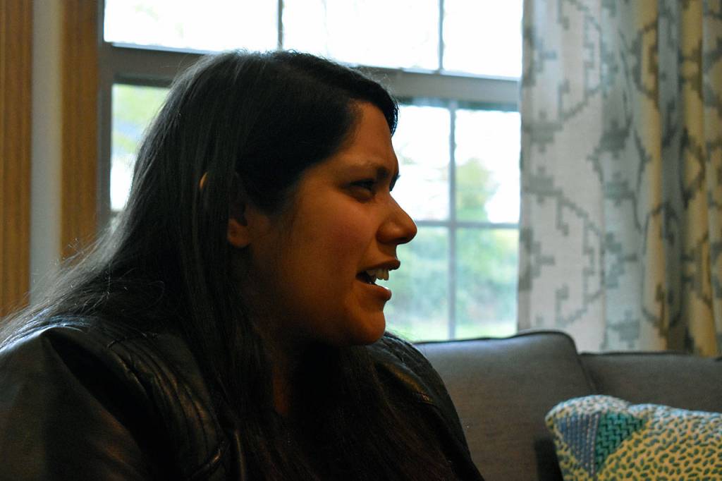 Elisa talks about escaping her abusive situation and starting over for her children and herself. Haley Donwerth/staff photo