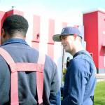 South King Fire and Rescue firefighters Walter Hanks (Left) and Tyler Wilkins (Right) on scene for an aid call outside a KFC. Haley Donwerth/staff photo.