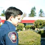 Ryleigh Carr, a new firefighter with SKFR, on scene of an aid call after spotting a man lying down on the sidewalk outside a KFC. Haley Donwerth/staff photo.