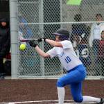 Federal Ways Emma Wren opts to bunt at bat on Tuesday afternoon. Olivia Sullivan/staff photo