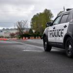 Police officers go through an autocross course at their Emergency Vehicle Operation Course training. The goal of the course is to complete it within a minute without hitting or knocking over any cones. Haley Donwerth/staff photo