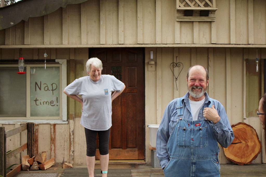 Cindy Lu Vaughn and Pat Vaughn have a laugh outside their Federal Way home. Olivia Sullivan/staff photo