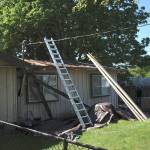 Guardian Roofing began the roof repair on Monday, May 6. Olivia Sullivan/staff photo