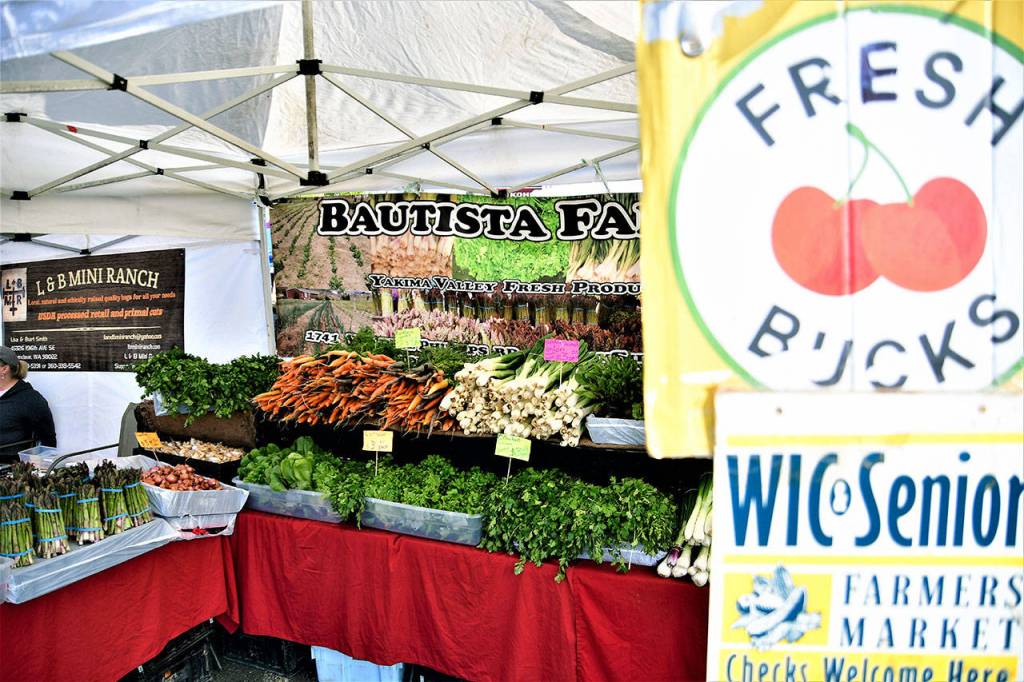 The Federal Way Farmers Market boasted plenty of fresh fruit and vegetable booths for people to shop at. Photo courtesy of Bruce Honda