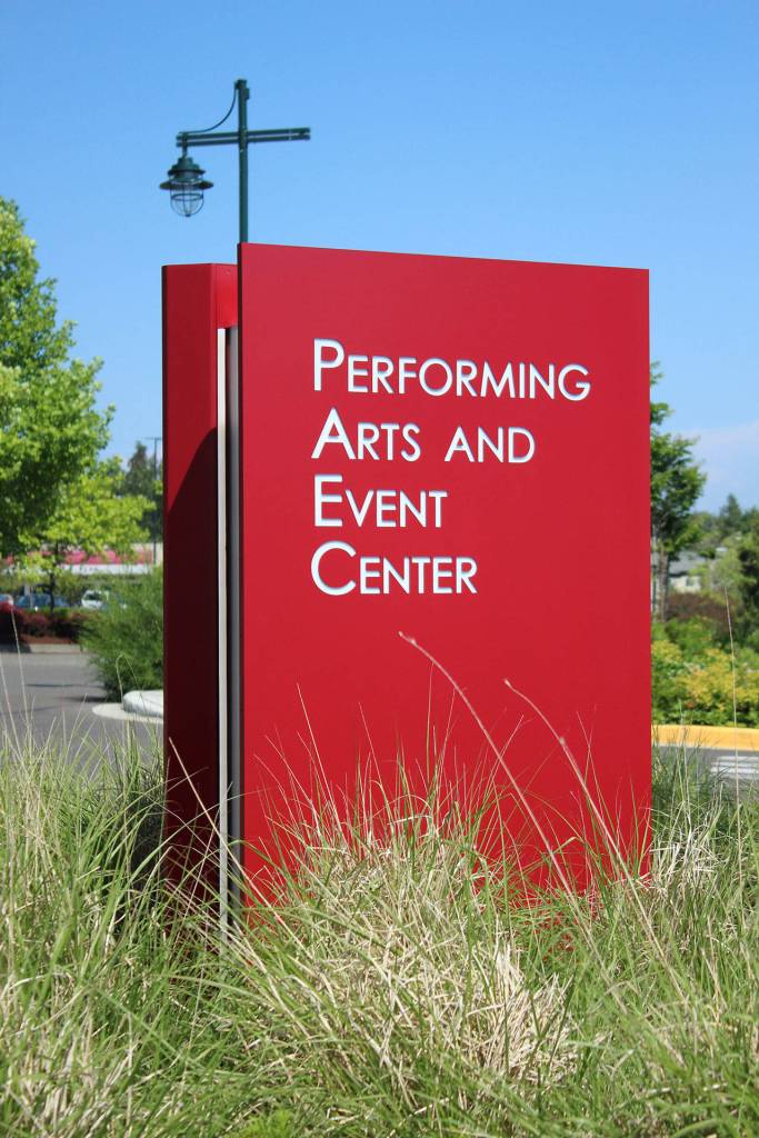 New signage at the Federal Way Performing Arts and Event Center. Olivia Sullivan/staff photo