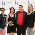 From left: FWPS Deputy Superintendent Dr. Dani Pfeiffer, Alphonzo Tuputala, TJHS Athletic Director Mike Grady, and Mirror reporter Olivia Sullivan. Photo courtesy of FWPS