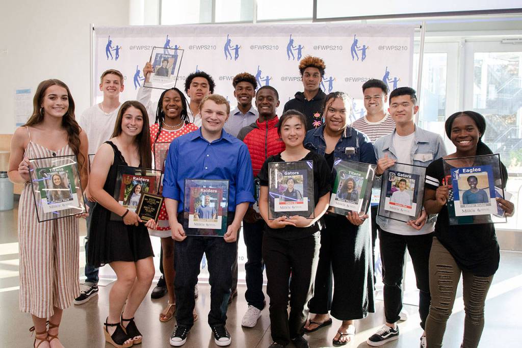 The 16 finalists for Athlete of the Year awards. Photo courtesy of FWPS