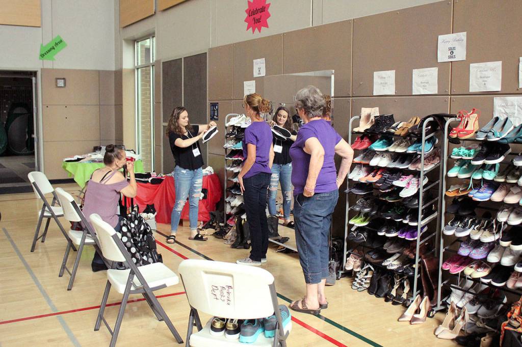 Clothes, shoes and jewelry were neatly placed on display racks to provide the birthday girls with a shopping experience. Olivia Sullivan/staff photo