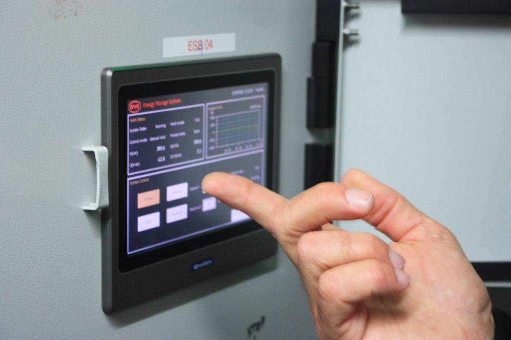 Around 13,000 points at the battery project are always monitored, including thousands of battery cells. Aaron Kunkler/staff photo