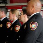 South King Fire and Rescue lieutenants stand at the badge pinning ceremony on July 23. Olivia Sullivan/staff photo