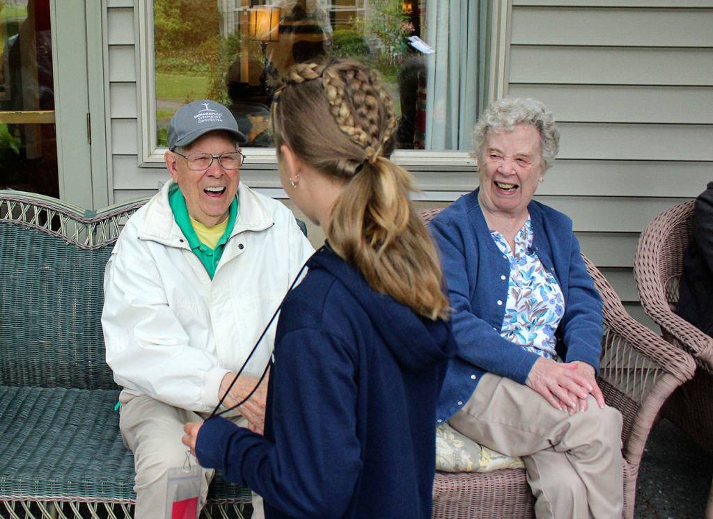 Students meet the audience members after their Village green performance. Olivia Sullivan/staff photo