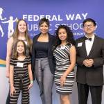 Federal Way Public Schools Superintendent Dr. Tammy Campbell (center) stands with scholars during the districts heroes banquet. Photo courtesy of Federal Way Public Schools                                Federal Way Public Schools Superintendent Dr. Tammy Campbell (center) stands with scholars during the districts heroes banquet. Photo courtesy of Federal Way Public Schools