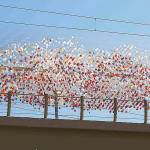 The clouds art display at the light rail Angle Lake Station in SeaTac. Photo courtesy of Sound Transit