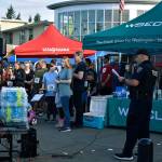 Dozens of people gathered at the start and finish line of the Run with a Cop 5K at the Federal Way Community Center Aug. 24. Haley Donwerth/staff photo