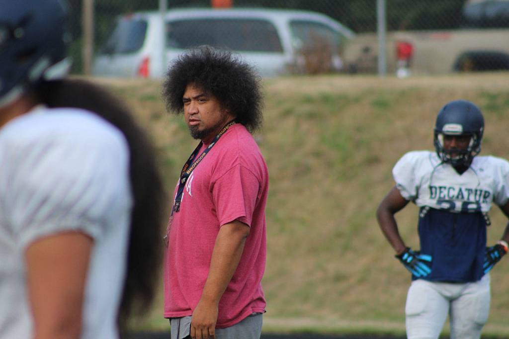 Coach Matt Vaeena is entering his second year as Decaturs head football coach. Olivia Sullivan/staff photo
