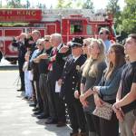 The crowd looks on during the Sept. 11 remembrance event at Station 64 on Wednesday. Olivia Sullivan/staff photo