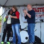 Betty Taylor bursts into tears as she is presented with the Dick Mayer Community Award.