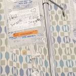 Marcie Shannon wrote words such as heal, peace, love and strength on her IV bags to help uplift her during her chemotherapy treatments. Courtesy photo