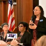 Incumbent Jennifer Jones, running for FWPS school board position 2, delivers an answer during the Mirrors candidate forum on Wednesday, Oct. 9. Photo courtesy of Bruce Honda