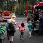 Wearing their new winter coats, kindergarteners and first graders at Rainier View had a chance to meet Sparky the Fire Dog and sit in the firetruck. Olivia Sullivan/staff photo