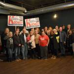 Linda Kochmar and some of her supports gather together for a group photo to celebrate her initial win after Election nights results show her winning over her opponent by over 600 votes. Haley Donwerth/staff photo