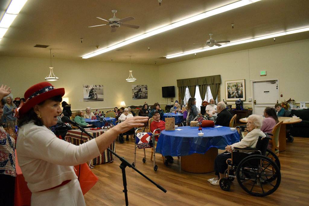 Many residents from Brookdale gathered in their event space to meet with Federal Way Vet Center employees and celebrate veterans. Haley Donwerth/staff photo