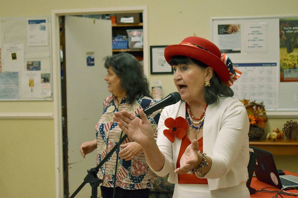 Many songs were sung to celebrate veterans at Brookdale during their partnered Veterans Day event with the Federal Way Vet Center. Haley Donwerth/staff photo