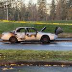 One person is dead after a fatal car fire in Federal Way around 7 a.m. on Nov. 20. Olivia Sullivan/staff photo