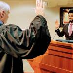 Federal Way Council member Jesse Johnson was sworn in as the newest state representative for the 30th District on Jan. 14. Photo courtesy of Tyler Hemstreet/city of Federal Way