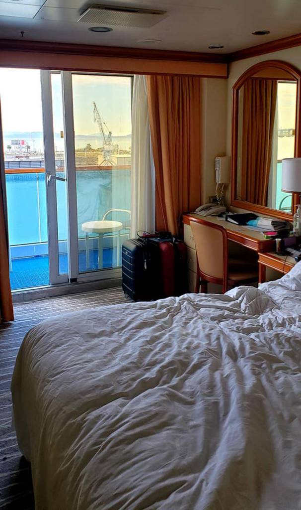 The Flemings cruise cabin has a balcony, although many other passengers have a single window or none at all. Courtesy photo