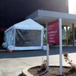CHI Franciscan emergency departments, like St. Elizabeth Hospital in Enumclaw, are now using tents to screen people for COVID-19 in preparation for an increase in cases. Photo by Ray Miller-Still