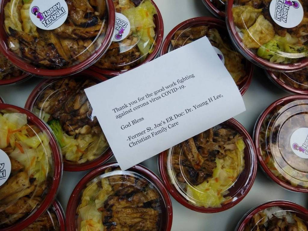 A recent donation includes Happy Teriyaki meals from a former St. Francis doctor. Courtesy photo