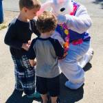 Marianna Tinza, 13, dressed in a bunny costume to visit local families on April 12. Courtesy photo