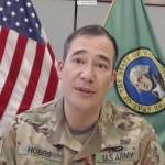 Steve Hobbs of Lake Stevens, a state senator and lieutenant colonel in the National Guard, speaks during Gov. Jay Inslees online press conference Tuesday. Screenshot