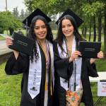 Sisters Carina Soltero and Nagelli Soltero celebrate their graduation from TAF@Saghalie. Courtesy photo