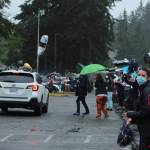 Dozens of staff members lined up to bid farewell to the Class of 2020 on June 12.