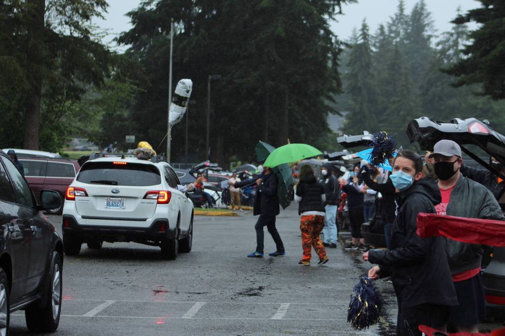 Dozens of staff members lined up to bid farewell to the Class of 2020 on June 12.