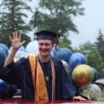 A Decatur senior rides in style at the goodbye parade on Friday, June 12.