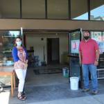 FUSION Executive Director Robin OGrady, left, and Project Manager David Harrison stand at the entrance of The Pete Andersen FUSION Family Center in Federal Way. Olivia Sullivan/staff photo